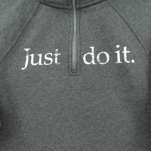 NIKE Sportswear Funnel-Neck 1/2 Zip Sweater Women Cotton Crop Sweatshirt M - Picture 2 of 13